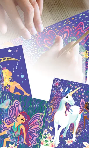 Miniatura 4 de BOX CANDIY Kit de arte para rascar de hadas y unicornios del bosque totalmente mágico para hacer, exhibir y compartir