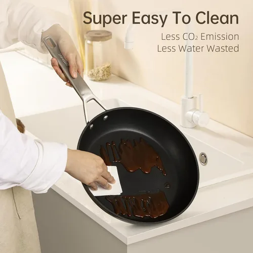 Miniatura 8 de MsMk Juego de ollas y sartenes antiadherentes de 10 piezas para construir una cocina de inicio o refrescar, calefacción uniforme, fácil limpieza