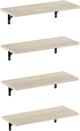 Miniatura 24 de Furinno Rossi - Estantería flotante de pared entrelazada, 4 unidades, color espresso