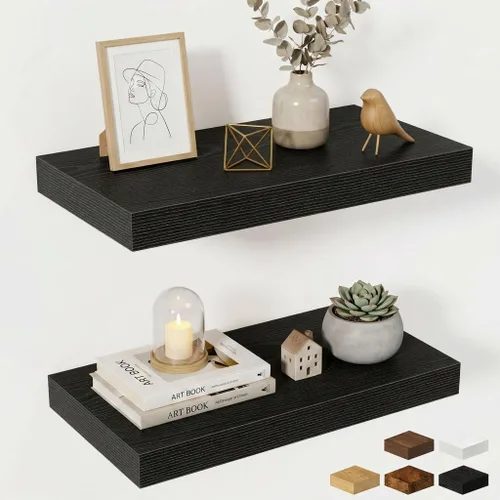 Miniatura 37 de Estantes flotantes de 48 pulgadas para pared, estante de chimenea de 10 pulgadas de profundidad, estantes flotantes de madera para pared, estantes