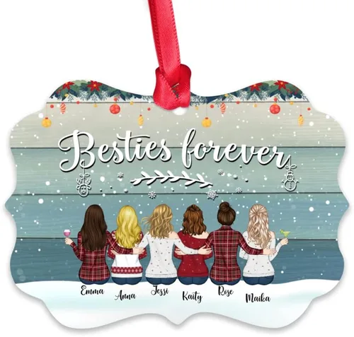 Miniatura 14 de Gossby Adorno personalizado para mejor amiga, regalo de Navidad personalizado con diseño, nombre, regalo de Navidad para mujeres, hermana del alma