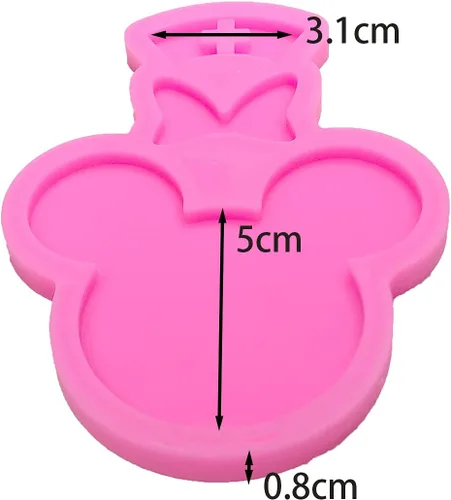 Miniatura 2 de Cabeza de ratón brillante brillante con lazo para enfermera, diseño de médico, moldes de silicona para manualidades, llavero, molde de arcilla