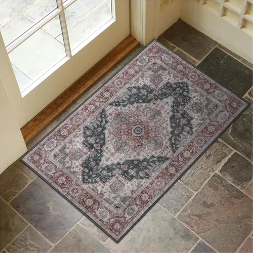 Miniatura 27 de Collive Tapete lavable para puerta de interior, antideslizante, alfombra de entrada retro de 20 x 32 pulgadas, tapete de entrada de absorción Multi