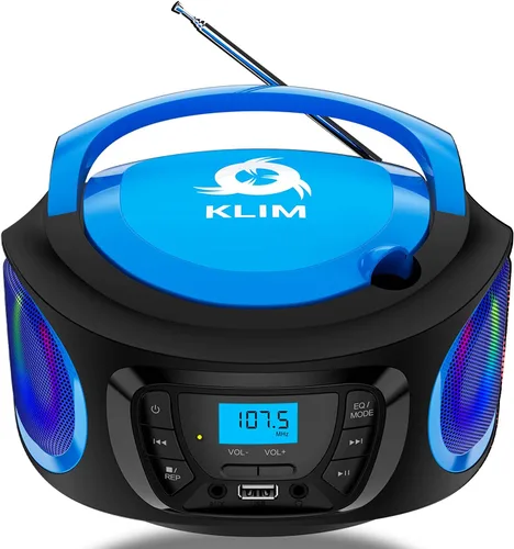 Miniatura 8 de KLIM Boombox B4 Reproductor de CD Sistema de Audio Portátil - Nuevo - Radio AM/FM con Reproductor de CD MP3 Bluetooth AUX USB - Batería Recargable