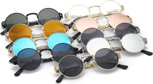 Miniatura 14 de Dollger Gafas de sol redondas Steampunk con marco de metal