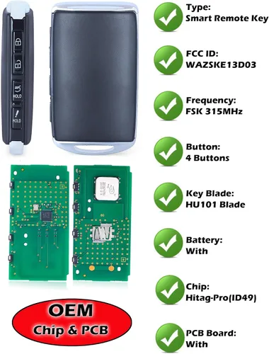 Miniatura 2 de Llavero inteligente para Mazda CX-5 2020-2025, Alliskeys Proximity Keyless Entry Control remoto compatible con Mazda CX-5 CX-9 2020-2025 WAZSKE13D03