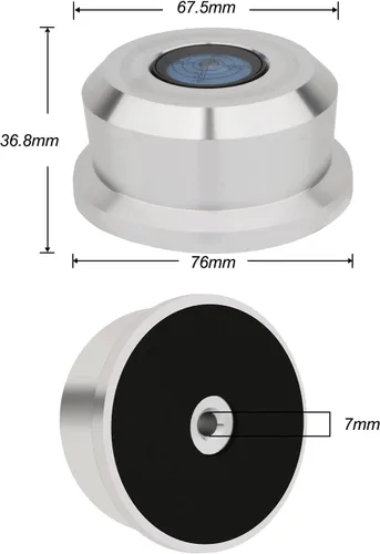 Miniatura 3 de Monosadio - Estabilizador de peso 3 en 1 de 60 Hz, tocadiscos de audiófilo, peso de 11.29 oz, tocadiscos de aluminio para discos de vinilo con nivel