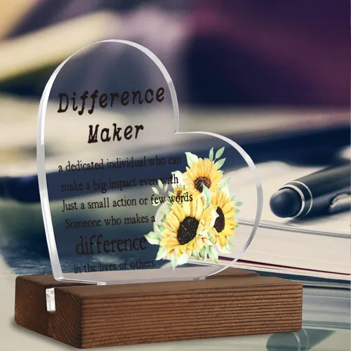 Miniatura 4 de Regalos de agradecimiento para profesores Mon Difference Maker Decoración de escritorio para profesores, mujeres, líderes, abucheos, regalos