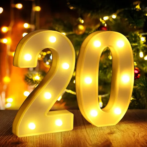 Miniatura 47 de Símbolo Ampersand LED Grande &, Letras de Marquesina Cartel 26 Letras del Alfabeto y 10 Números Luminosos para Decoración de Fiestas, Números