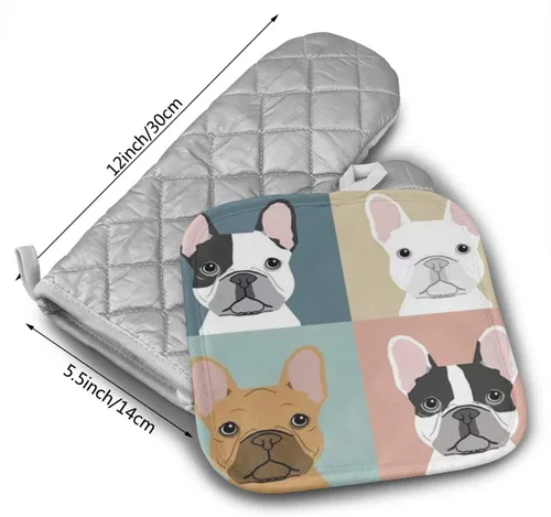 Miniatura 2 de Guantes de horno de perro French Bulldogs - Soportes para ollas - Decoración para la cocina - Juego de guantes de horno de agarradera (2 piezas)