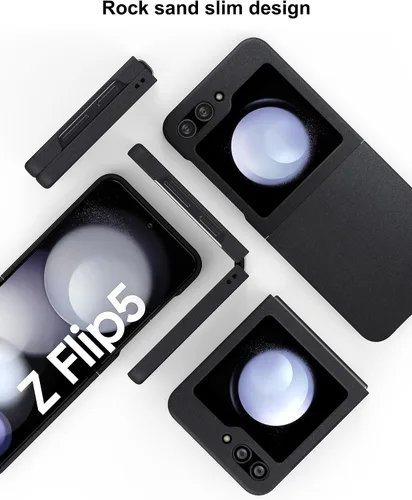 Miniatura 9 de Funda delgada para Galaxy Z Flip 5, parte trasera de policarbonato duro, sensación esmerilada, soporte de carga inalámbrica, ligera, a prueba