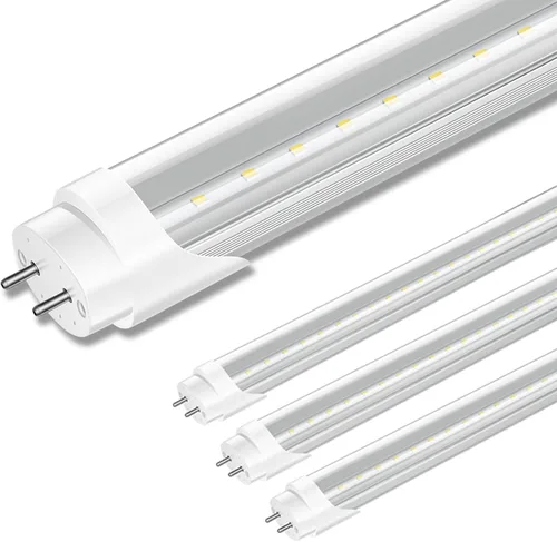 Paquete de 4 bombillas LED T8 de 4 pies, 24 W 3000 LM, luz diurna de 6000 K, derivación de balasto, bombillas tipo B alimentadas de doble extremo,