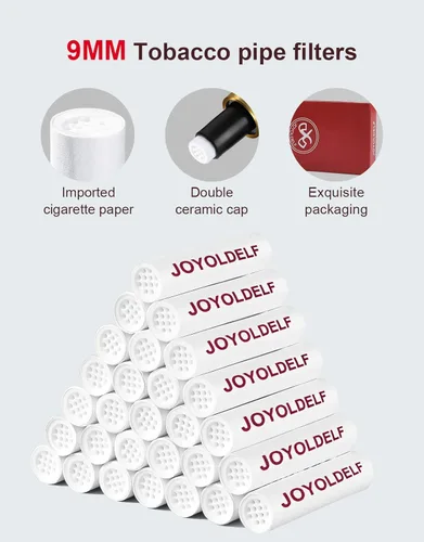 Miniatura 6 de Joyoldelf Filtros de tubo de 0.354 in - 60 filtros de carbono para pipa de tabaco con experiencia de fumar superior prémium