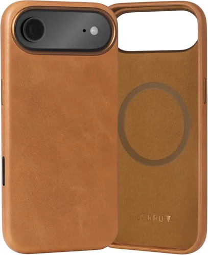 Miniatura 11 de Funda de cuero premium TORRO Compatible con iPhone 17 Pro 6.3” 2025 – Cuero genuino MagSafe Compatible, Funda de parachoques ultra delgada (Negro)