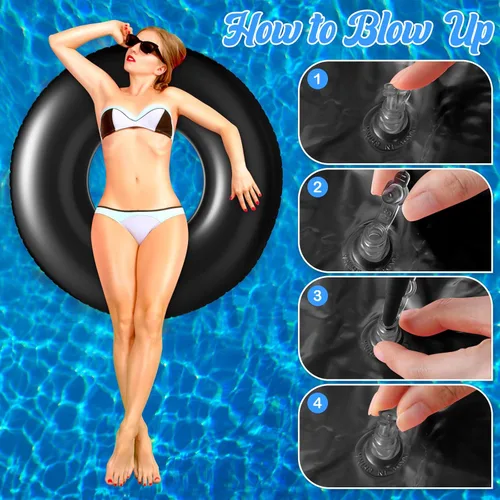 Miniatura 4 de Gemscream Jumbo Inflatable Pool Float 47.24 Inches Swimming Ring Pool Floats White Inflatable Float Tube for Adult Summer Vacation Beach River