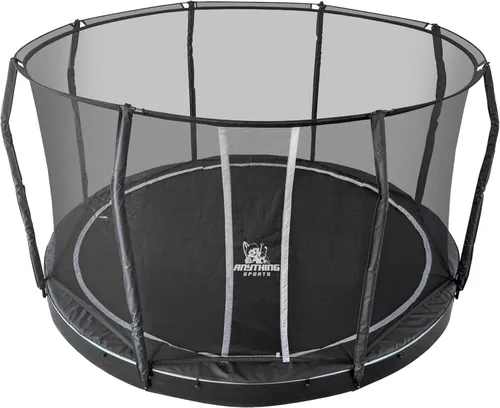 Trampolín redondo en el suelo – Alfombrilla de salto al aire libre resistente al suelo con marco galvanizado, acolchado de seguridad y kit de fácil