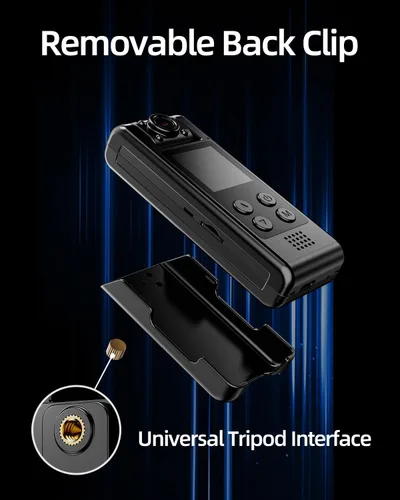 Miniatura 7 de VIDCASTIVE Cámara corporal WiFi 4K con tarjeta de memoria de 64G, cámara portátil desgastada con lente giratoria de 180°, visión nocturna, batería