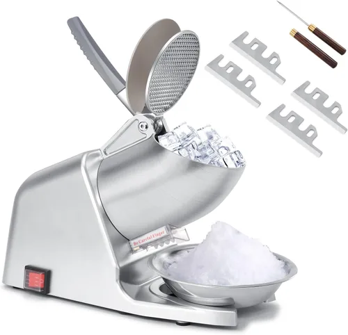 Máquina de afeitar de hielo eléctrica, 4 cuchillas y 210 libras/hora, trituradora de hielo de 300 W para uso doméstico y comercial | Máquina de