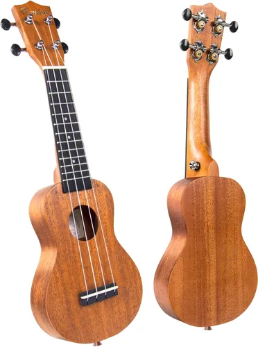 Miniatura 12 de Kmise Ukelele profesional para adultos principiantes, lección en línea gratuita, ukelele soprano de caoba de 21 pulgadas con kit de iniciación