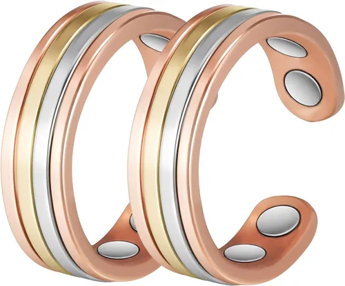 Miniatura 8 de Anillos de cobre para mujer, anillo magnético ajustable de cobre puro (FUTI)