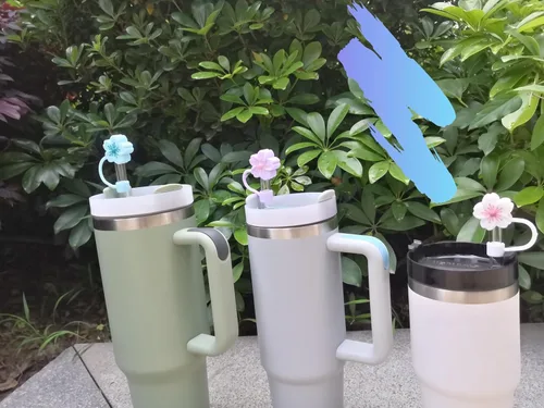 Miniatura 7 de Tapa de silicona para popote compatible con Stanley Cup 30, 40 onzas, a prueba de polvo, reutilizable, para vasos y botellas de agua Gorra de cereza