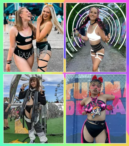 Miniatura 2 de EVELUST Pantalones cortos para mujer - EDC Edm Festival Outfit Accesorios Pole Dance Butt Lifting Legging Cintura Alta