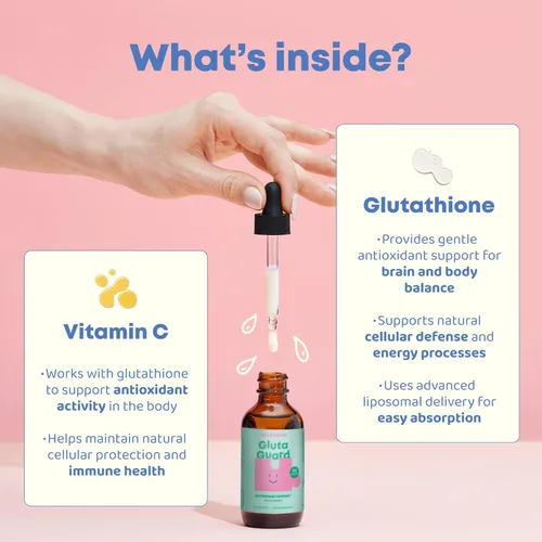 Miniatura 5 de JoySpring Suplemento de glutatión liposomal para niños Apoya el habla y el contacto visual 50 mg de gotas antioxidantes de L-glutatión