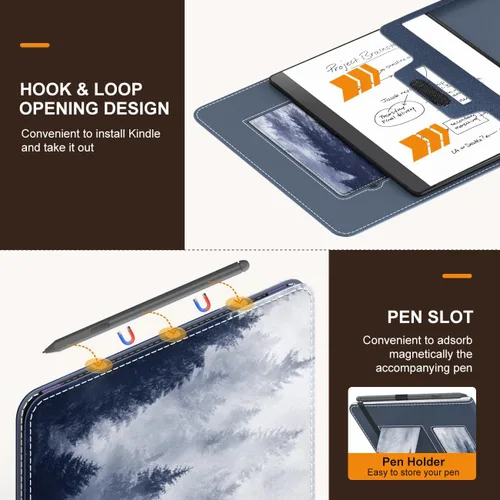 Miniatura 4 de MoKo Funda para Amazon Kindle Scribe 2024/2022 de 1ª generación, funda delgada de piel sintética con función de encendido y apagado automático
