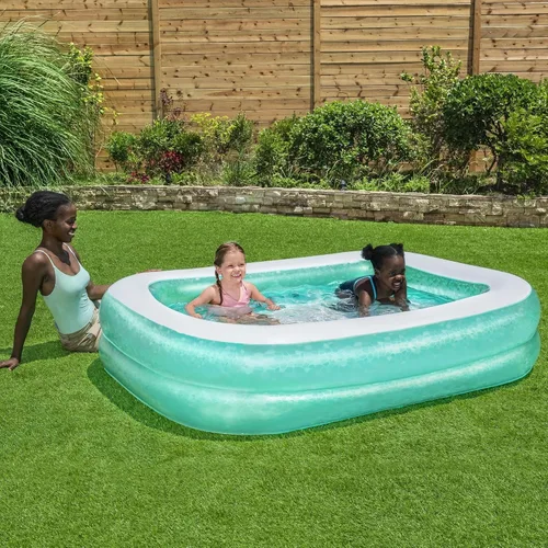 Miniatura 2 de Piscina inflable rectangular para la familia color azul