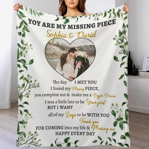 Miniatura 13 de Manta de amor personalizada para parejas, manta personalizada con imagen y nombre, regalo para novia, manta personalizada para el día de San