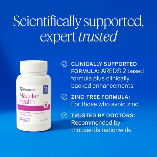 Miniatura 7 de EyePromise Macular Health Vitaminas para los ojos – 60 cápsulas blandas, suministro para 30 días – Suplementos de salud ocular sin zinc para apoyo