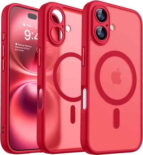 Miniatura 67 de CANSHN Funda magnética compatible con iPhone 17 Pro, mejorada [protección completa de la cámara] [compatible con Magsafe] [mate translúcido] funda