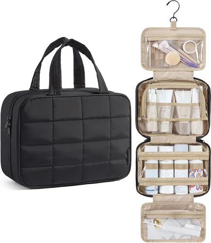 Miniatura 9 de Bolsa de viaje para artículos de aseo personal BAGSMART con organizador para joyas, bolsa de viaje colgante para artículos de tocador, organizador