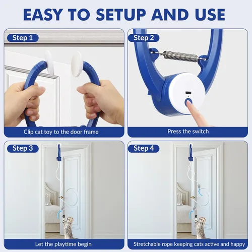 Miniatura 4 de Wortade Juguetes Interactivos para Gatos de Interior, Juguete de Varita con Plumas de Pájaro Volador Eléctrico Automático, Mejor Juguete