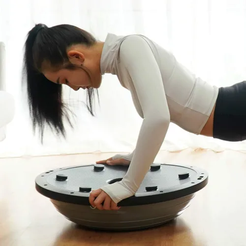 Miniatura 3 de Nice C Pelota de Equilibrio, Media Pelota, Pelota de Equilibrio, Entrenador de Ejercicios, con Banda de Resistencia, Yoga de Fitness y Fuerza