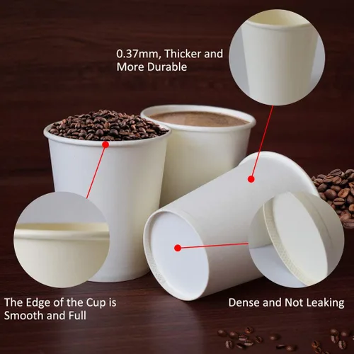 Miniatura 2 de Vasos de papel, paquete de 150 – Tazas de café de papel caliente y frío de 8 onzas