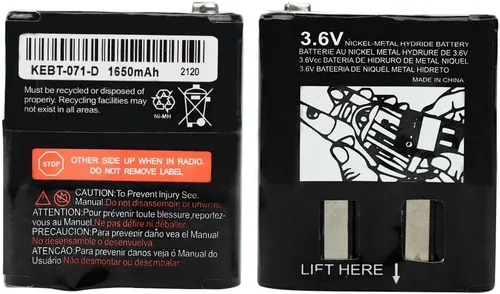 Paquete de 2 baterías recargables de radio bidireccional de 3.6 V 1650 mAh para Motorola 53615 KEBT-071A KEBT-071B KEBT-071C KEBT-071D Talkabout