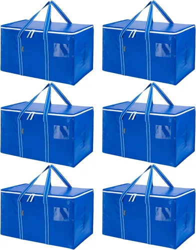Miniatura 28 de BALEINE Paquete de 2 bolsas de mudanza de gran tamaño con asas reforzadas, bolsa de almacenamiento resistente para ropa, suministros de mudanza