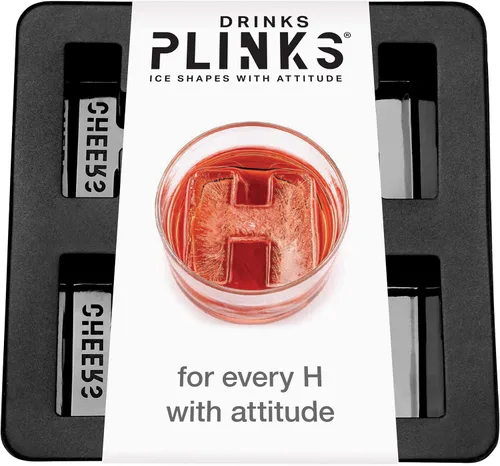 DrinksPlinks Bandeja de Cubitos de Hielo con Letra H - Molde de Cubitos de Hielo de Silicona Personalizado para Whisky – Bandeja Grande