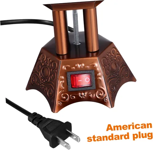 Miniatura 7 de SEWACC Quemador de incienso eléctrico, quemador de resina de incienso, soporte de incienso enchufable, estilo de Oriente Medio, quemador de yoga