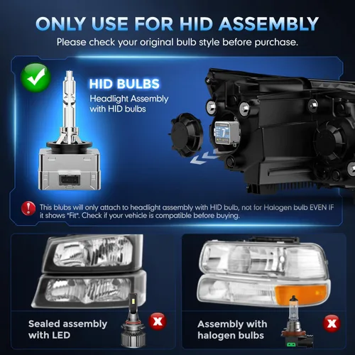 Miniatura 7 de D3S HID - Bombillas para faros delanteros de xenón 6000K, color blanco frío de 35 W, haz alto/bajo, repuesto 66340 42403 42302 42302C1, base