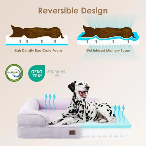 Miniatura 69 de EHEYCIGA – Cama ortopédica impermeable para perros pequeños, de espuma viscoelástica tipo caja de huevos, con bordes elevados y base antideslizante