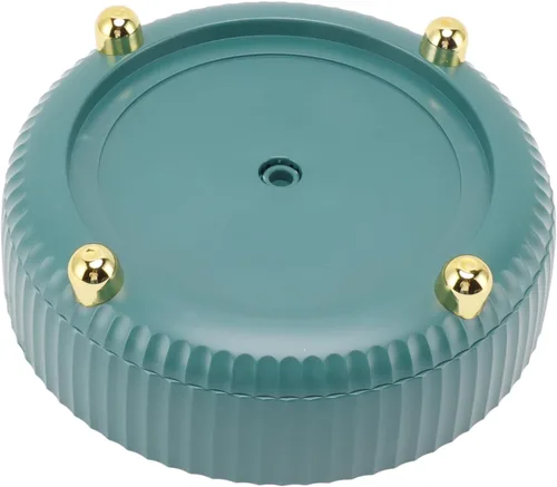 Miniatura 9 de Lazy Susan - Organizador giratorio de gran capacidad, organizador de perfumes de maquillaje antideslizante de gran capacidad, almacenamiento de Verde