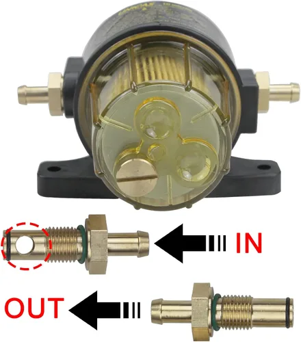 Miniatura 3 de UF-10K - Conjunto separador de agua con filtro de combustible compatible con motor fuera de borda marino Mercury, Yamaha, Suzuki, Tohastsu, filtro