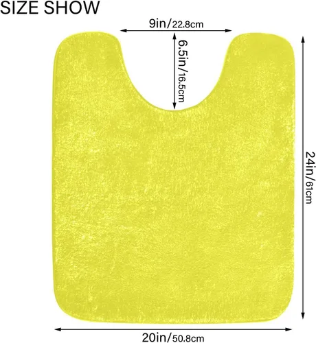 Miniatura 3 de Alfombra de baño amarilla, suave, absorbente, lavable a máquina, juego de alfombras de baño antideslizantes para puerta de baño, dormitorio