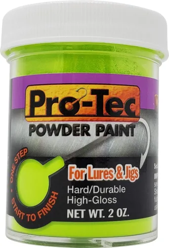 Miniatura 15 de Pro-Tec Pintura en Polvo para Jigs y Señuelos, Pintura para Señuelos de Pesca de Cabeza de Jig Resplandor verde brillante