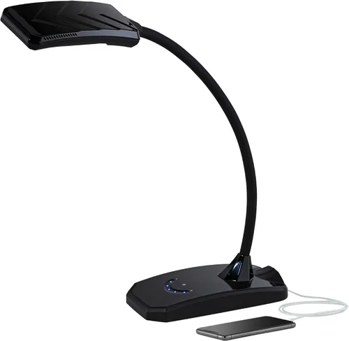 Miniatura 2 de 360 Lighting Ricky - Lámpara de mesa de escritorio minimalista moderna con puerto de carga USB, cuello de cisne LED, altura ajustable, 13.75