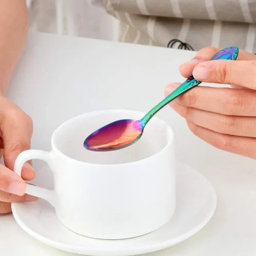 Miniatura 3 de Juego de 12 cucharas de café, mini cucharas de café, cucharas de espresso de acero inoxidable, cucharas pequeñas para postre, té, aperitivo, 4.6