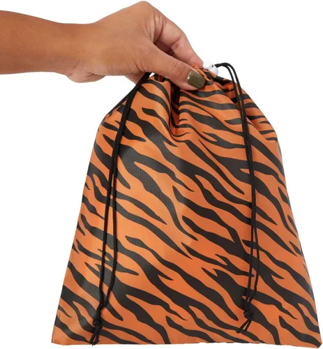 Miniatura 6 de BLUE PANDA Paquete de 12 bolsas de regalo de fiesta con estampado de animales, 10 x 12 pulgadas, poliéster, recuerdos de fiesta de safari y selva