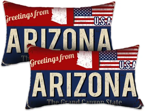 Miniatura 20 de Juego de 2 fundas de almohada de Florida de 12 x 20 pulgadas, decoración de recuerdo de Florida, funda de almohada lumbar con diseño de bandera